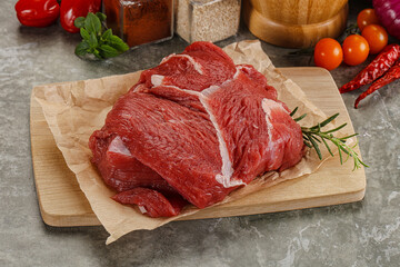 Raw beef meat piece for cooking