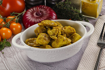 Indian cuisine curry chicken fillet