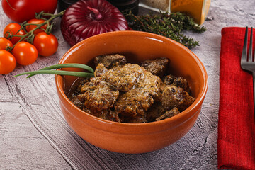 Beef liver with cream sauce