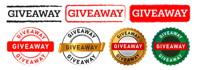 Obraz premium giveaway circle and rectangle stamp seal emblem label sticker for event contest