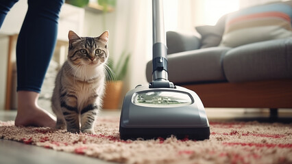 Paws on Patrol: Cat Monitoring Cleaning Duties
