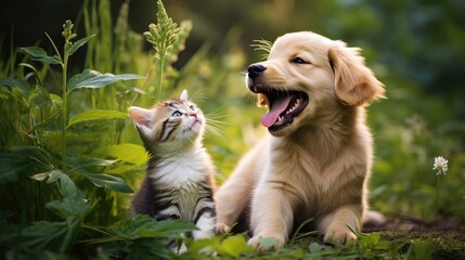 cat and dog, generative ai