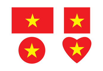 Vietnam flag. Vietnam National Emblem Set