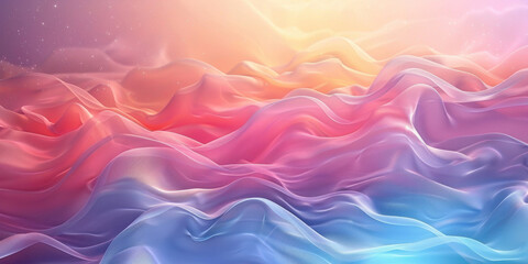 Obraz premium Vibrant Abstract Sky with Waves, Clouds, and Sun in Colorful Background Illustration