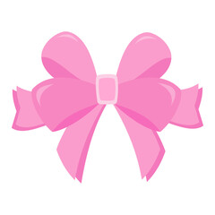 Illustration of pink ribbon bow for a gift