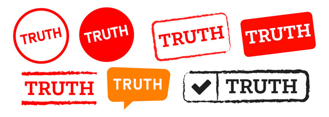truth circle rectangle stamp and speech bubble sign label sticker design element