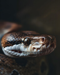 Close-Up of a Serene Python - obrazy, fototapety, plakaty