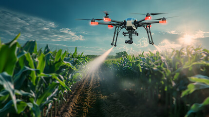 Drone Flying Over Golden Wheat Field