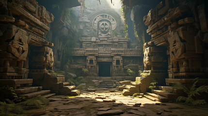 Ruins of old abandoned stone temple