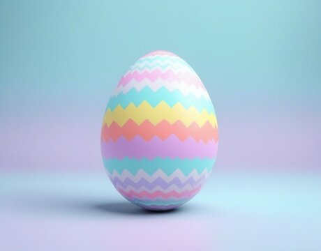 6. An image of an Easter egg designed with pastel-colored moonnee. 