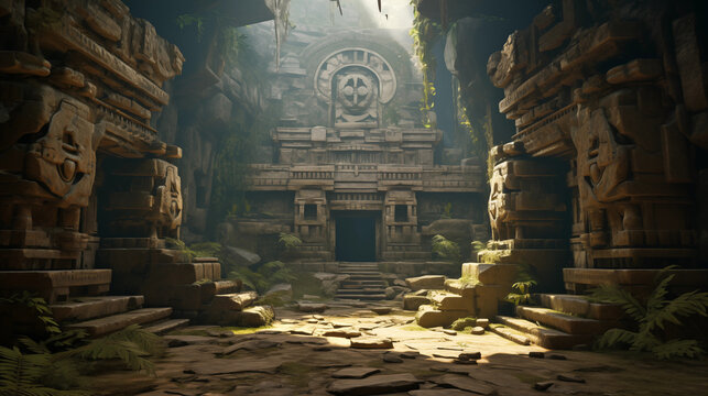 Ruins of old abandoned stone temple