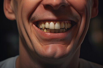 a man smiles with his teeth showing сreated with Generative Ai