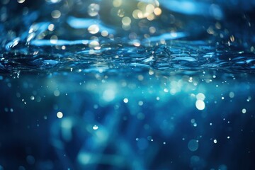 Naklejka na ściany i meble Close Up of Water Bubbles in the Ocean Generative AI