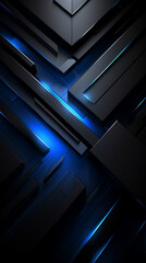 Obraz premium 2d futuristic abstract wallpapers black background geometric background сreated with Generative Ai