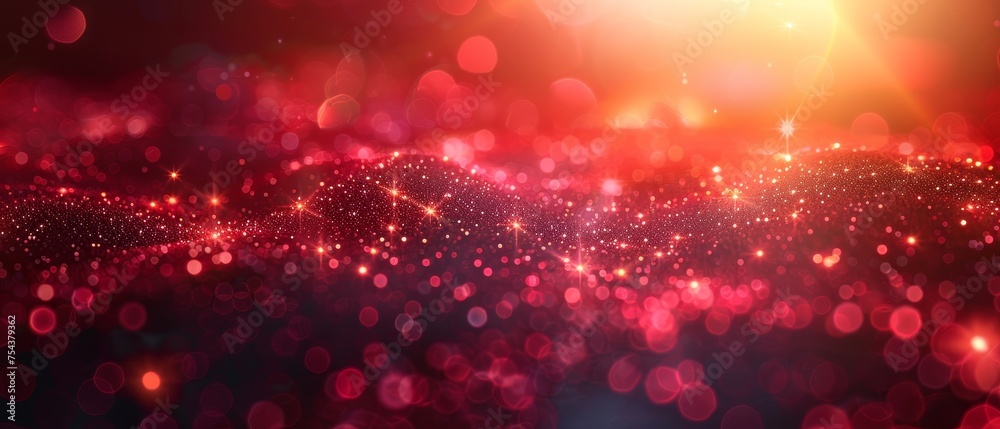 Aufkleber connected dots on a bright red background. technology concept.