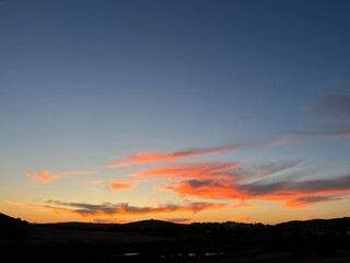 Colorful sunset clouds in the sky