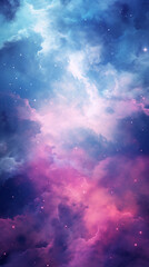 Obraz na płótnie Canvas a blue and purple universe wallpaper with stars, in the style of light pink and dark cyan сreated with Generative Ai