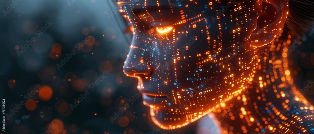 Poster an ai (artificial intelligence) concept. a deep learning concept. a gui (graphical user interface).