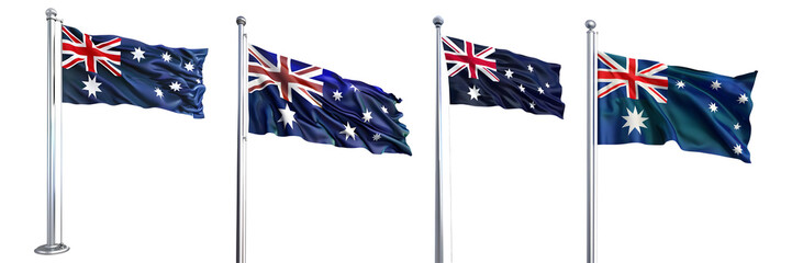 3D Rendering Flag of a Australia on Transparent Background - Ai Generated