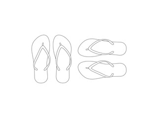 Flip-flops outline icon. Element of the spa for web apps and mobile concept icons. Outline vector illustration of flip flop icon logo isolated on white background.