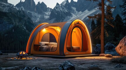 High tech camping gear with integrated power and connectivity