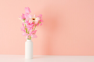 ピンクのスイトピーの花の背景