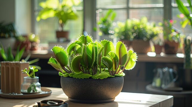 A bioengineered venus flytrap with enhanced air purifying capabilities for indoor use