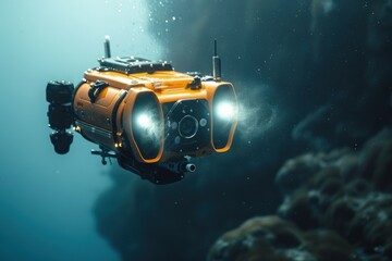 An underwater exploration drone sending live feeds from the ocean depths