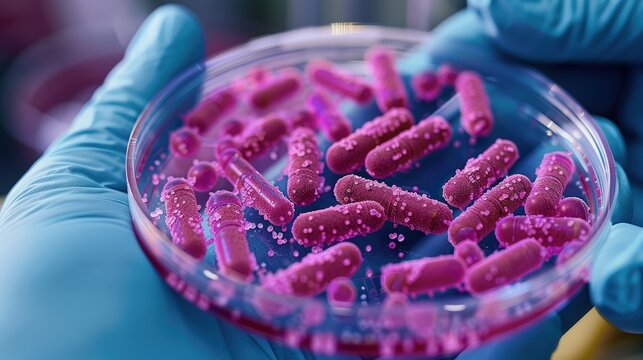 A research lab discovering new antibiotics from soil microbes using biotech methods