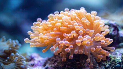 Naklejka na ściany i meble Genetically engineered coral reefs resistant to bleaching, aiding ocean restoration efforts