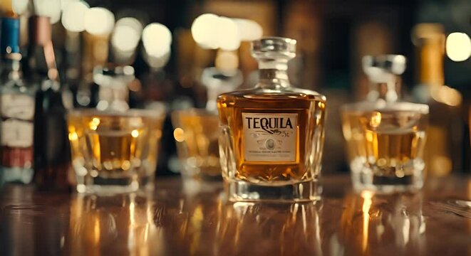 Tequila bottles.