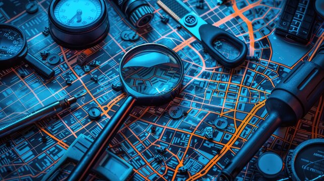 High tech detective tools for crime scene analysis and evidence gathering