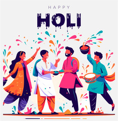 Indian festival of colors holi celebrations designs 