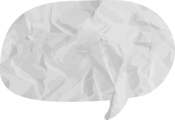 old grunge paper speech bubble, wrinkled element