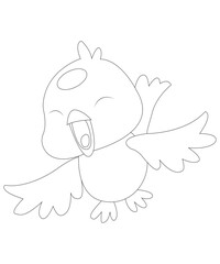 cute love bird coloring page for kids and adults