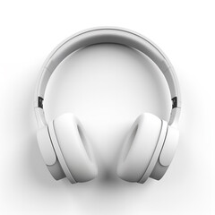 Fototapeta na wymiar headphones, 3D model in minimalism on a white background сreated with Generative Ai