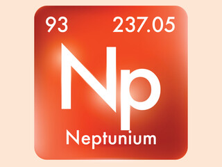 Neptunium icon style concept on Periodic table