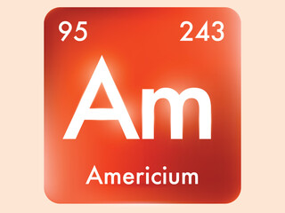 Americium icon style concept on Periodic table