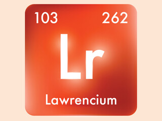 Lawrencium icon style concept on Periodic table