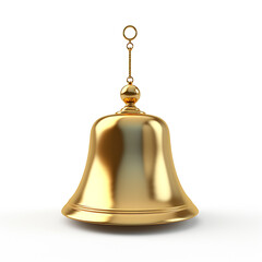 golden bell, 3D model in minimalism, white background сreated with Generative Ai