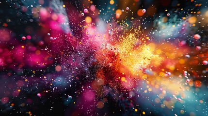 A burst of bright neon colors on a vibrant background.