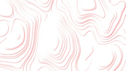 white wave paper and geographic red line abstract background.Luxury white abstract topographic map background with white lines texture.