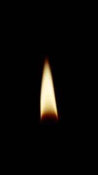 Burning candle flame isolated on a transparent background. Seamless animation has a built-in alpha channel.