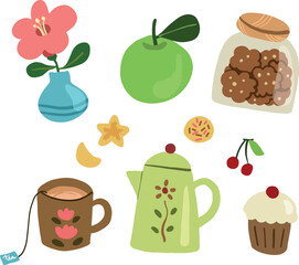 Tea set illustration