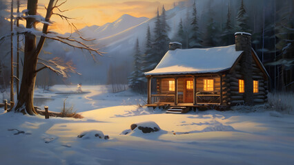 house in the snow