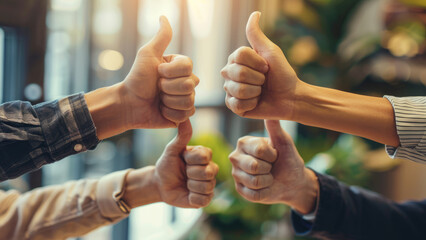 Collective Positivity: Thumbs-Up Display!
 - obrazy, fototapety, plakaty