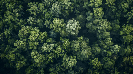 aerial view of forest, plants are very important for a healthy environment and for saving planet from environmental disasters  - obrazy, fototapety, plakaty
