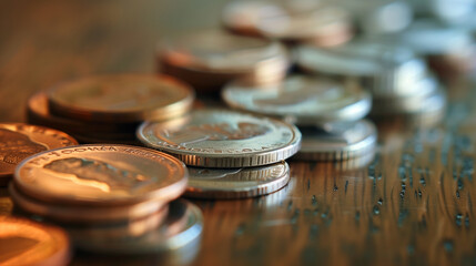 A row of coins  Financial Background