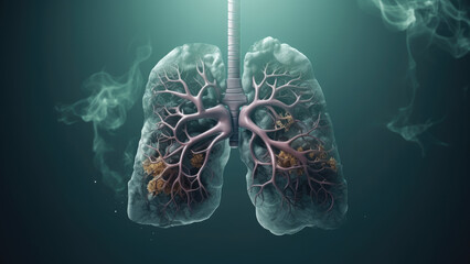 Lungs in Peril: Understanding the Consequences of Smoke Inhalation - obrazy, fototapety, plakaty