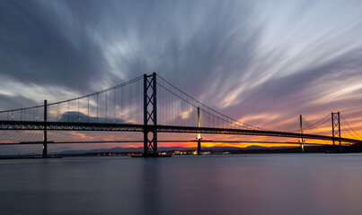 Forth Bridge at sunset